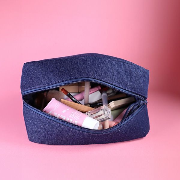 Denim Makeup Bag